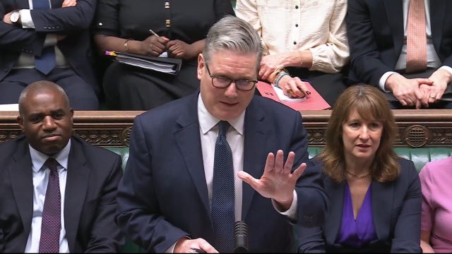 Sir Keir Starmer speaking during Prime Minister’s Questions in the House of Commons