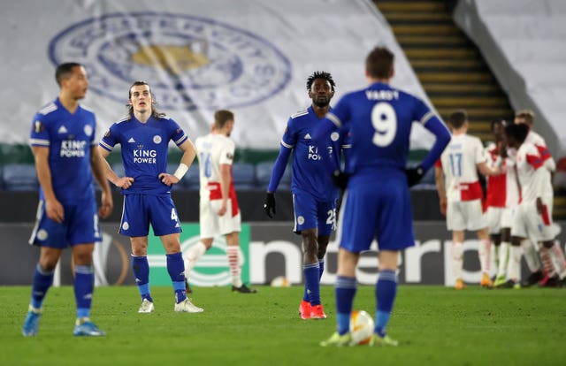 Leicester were dumped out of the Europa League by Slavia Prague