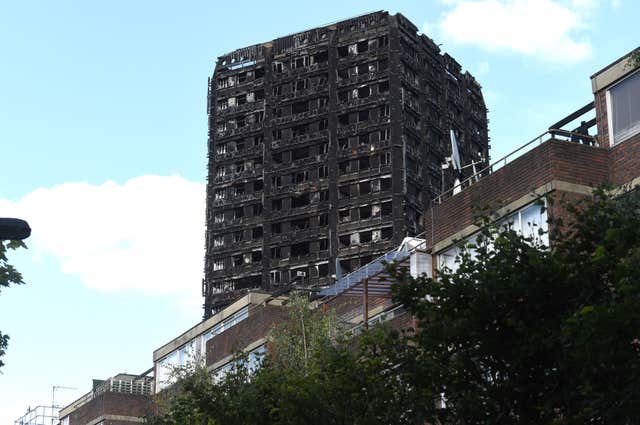 The blackened shell of Grenfell Tower in west London (Lauren Hurley/PA)