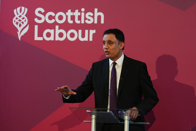 Anas Sarwar speaks during a Scottish work conference