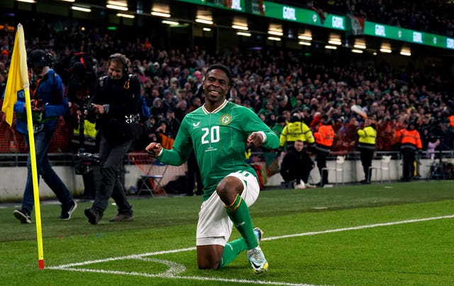 Republic of Ireland’s Chiedozie Ogbene has four senior international goals to his name