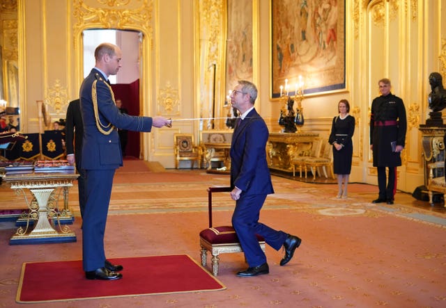 Professor Sir Menelas Pangalos with the Duke of Cambridge at Windsor Castle 