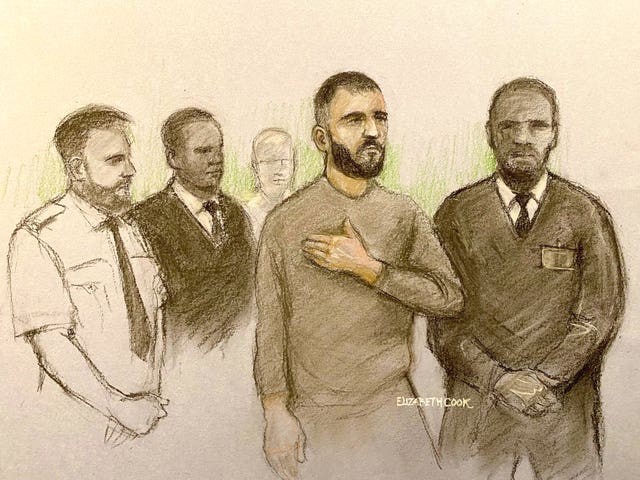 Court artist sketch of Marcus Aurelio Arduini Monzo appearing at Westminster Magistrates’ Court