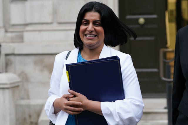 Justice Secretary Shabana Mahmood walks along Downing Street