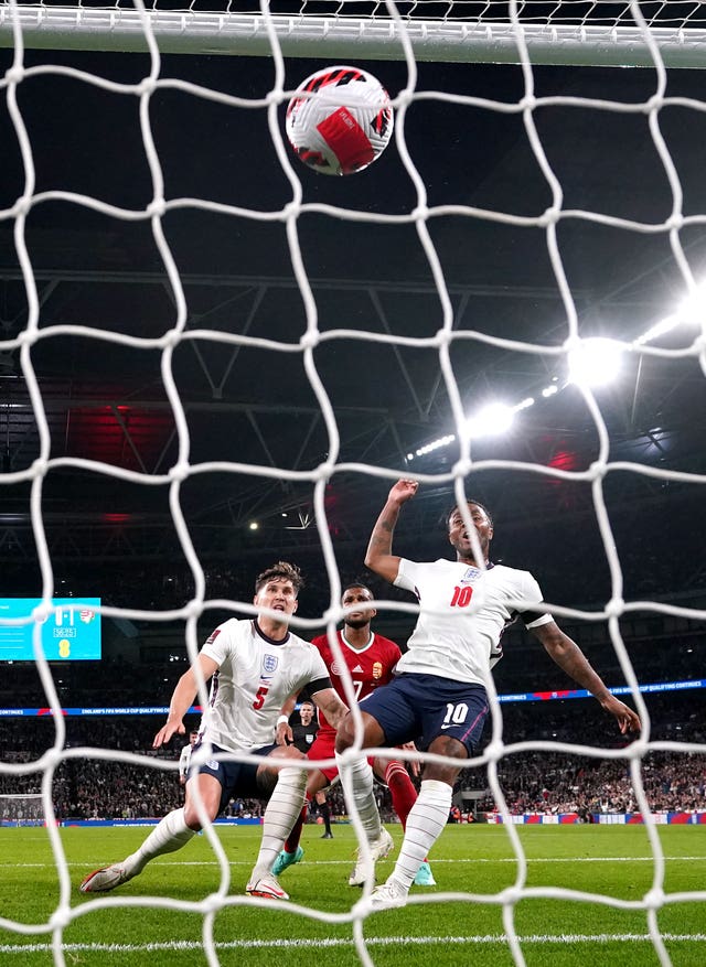 England’s John Stones scores their side’s first goal