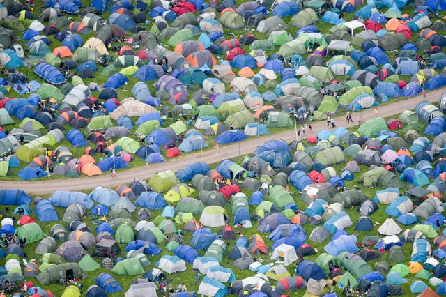 Glastonbury Festival tents