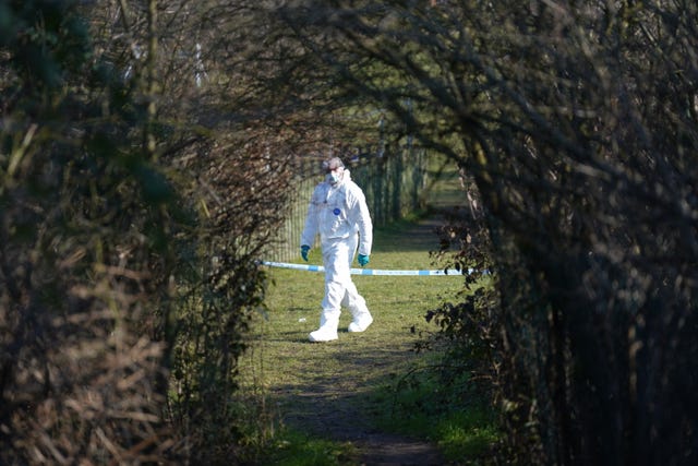 Forensic officers in Waterson Vale, Chelmsford after the death of a 16-year-old boy in Essex