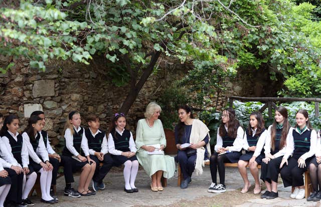 Camilla reads to schoolchildren (Andrew Matthews/PA)