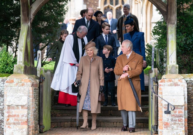 The royal family at Church on Christmas Day in Sandringham, Norfolk, last year 