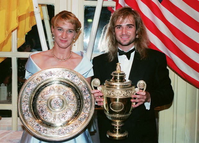 How To Improve Your Tennis 3 Andre agassi and steffi graf with their wimbledon trophies in 1992 (pa)