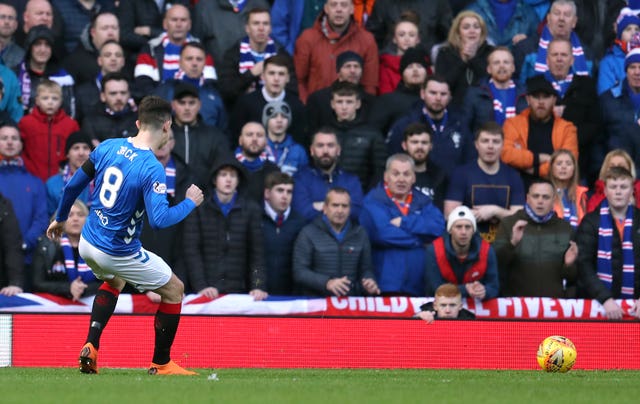 Ryan Jack slots home the game's only goal, with the help of a deflection 