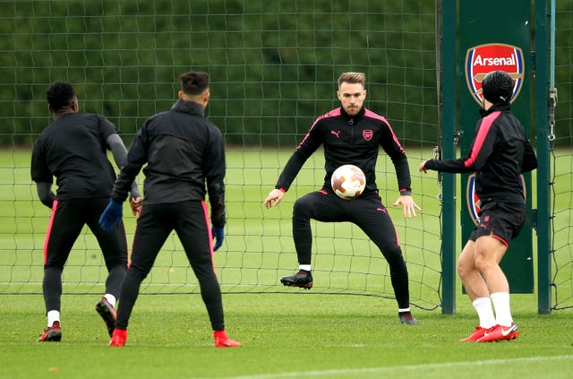 Arsenal during a training session 