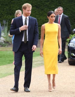 The Duke and Duchess of Sussex arrive to attend the Your Commonwealth Youth Challenge reception at Marlborough House in London.
