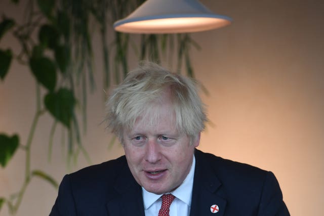 Prime Minister Boris Johnson during a visit to the offices of energy company Bulb in central London