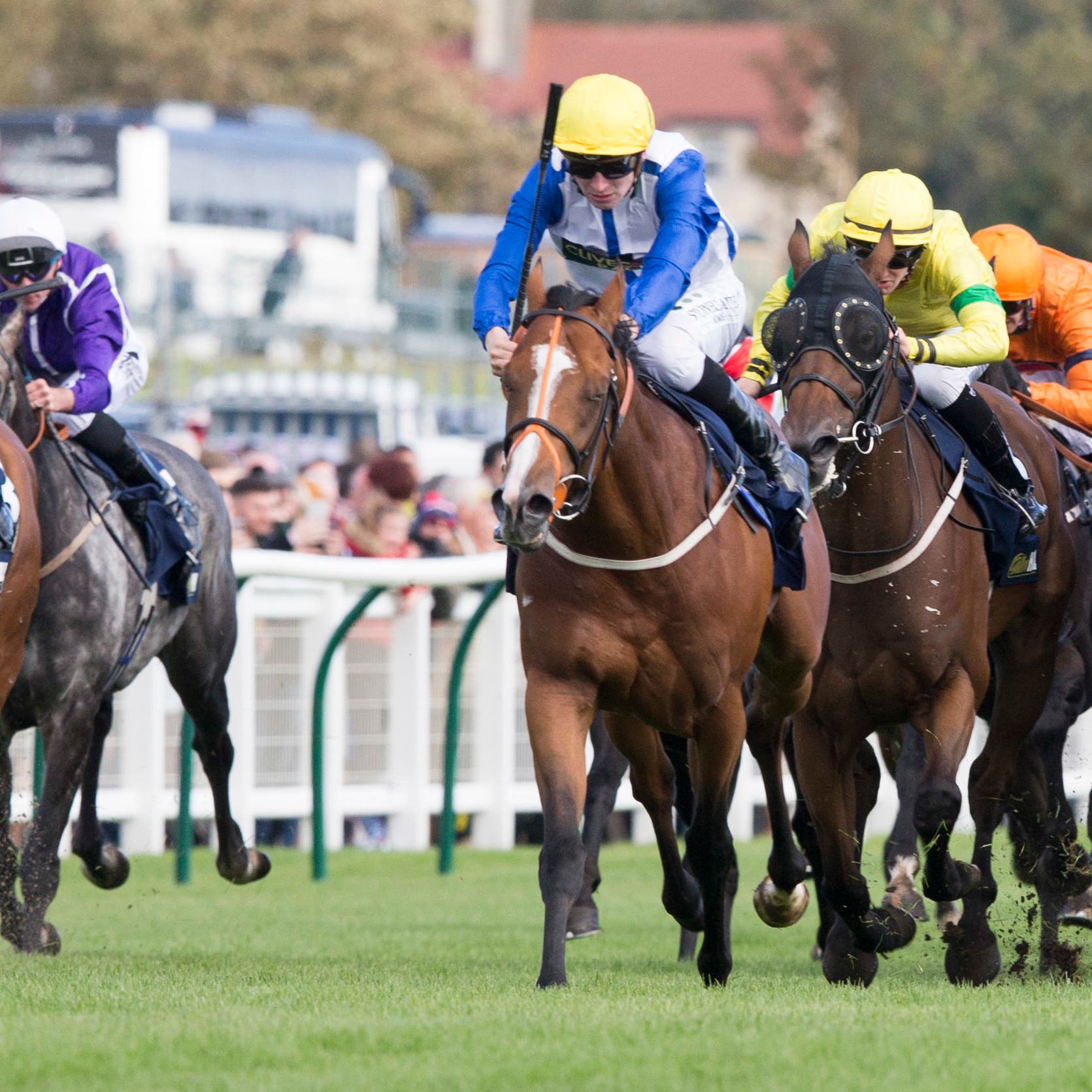 Snazzy Jazzy comes clear to win the Silver Cup