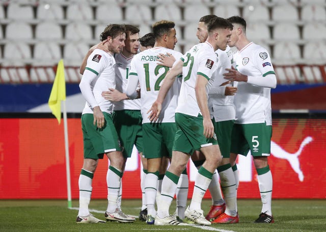 Republic of Ireland celebrate a goal