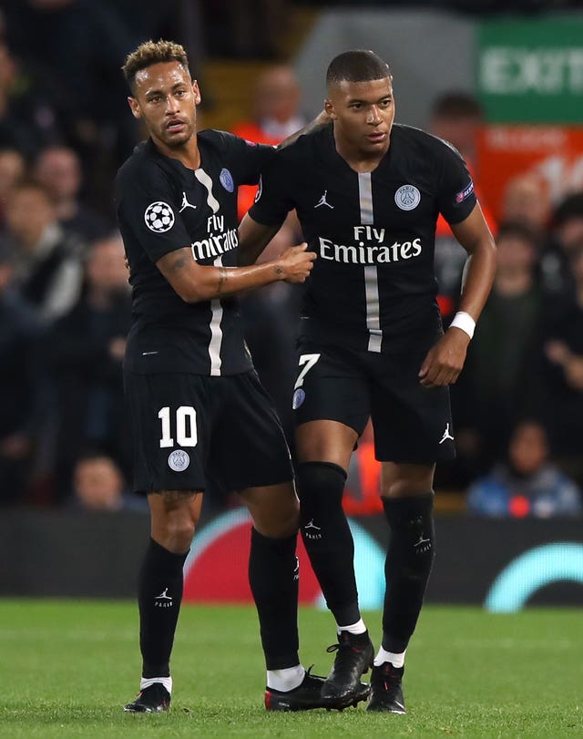 Neymar (left) and Mbappe (right) were involved in an apparent spat at the weekend