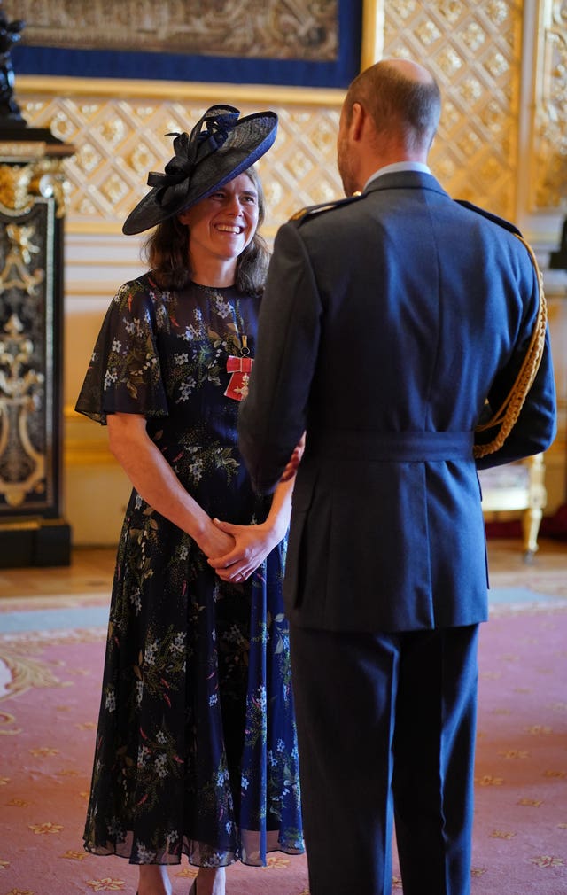 Dr. Jasmin Paris, from Gorebridge, Ultra Runner, is made a Member of the Order of the British Empire by the Prince of Wales at Windsor Castle.