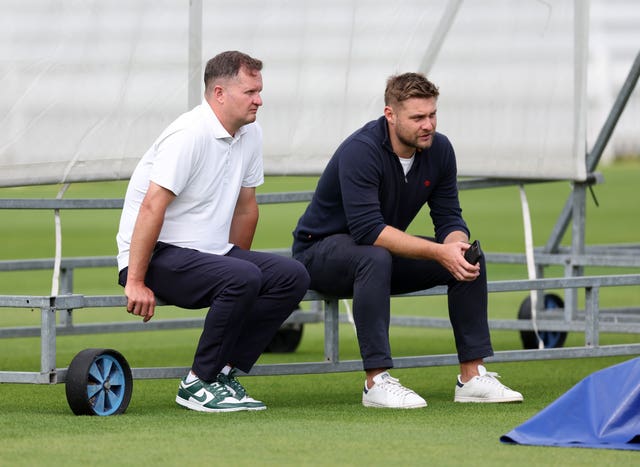 England managing director Rob Key and men’s selector Luke Wright sit down to watch England training