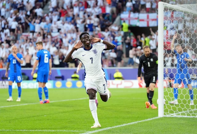 Bukayo Saka had a goal disallowed for offside in England's dour goalless draw against Slovenia