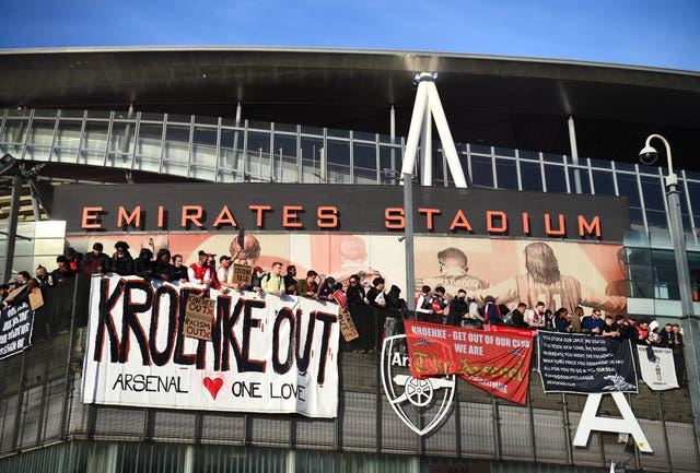 Arsenal fans protested against owner Stan Kroenke ahead of the recent defeat to Everton.