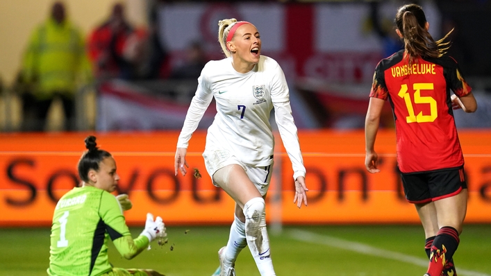 Chloe Kelly scored twice in England’s 6-1 win over Belgium (Nick Potts/PA)