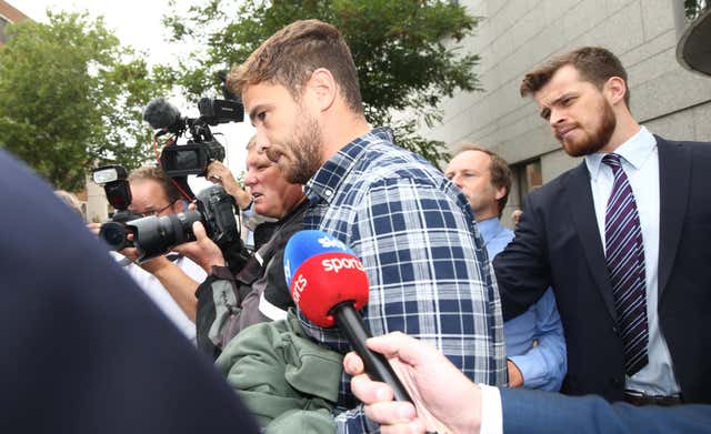 England rugby player Danny Cipriani leaves Jersey Magistrates’ Court, Saint Helier, where he pleaded guilty to charges of common assault and resisting arrest following an incident in a nightclub on the island