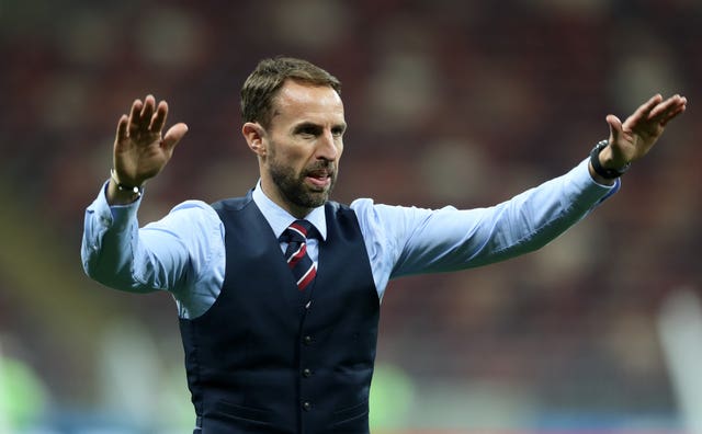 Gareth Southgate acknowledges England fans after the World Cup semi-final