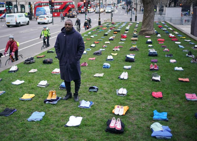 Idris Elba during the launch of his Don’t Stop Your Future campaign in Parliament Square earlier this month