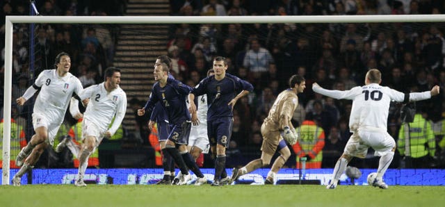 Albania boss Christian Panucci scored a winning goal for Italy at Hampden in Euro 2008 qualifying (Andrew Milligan/PA).