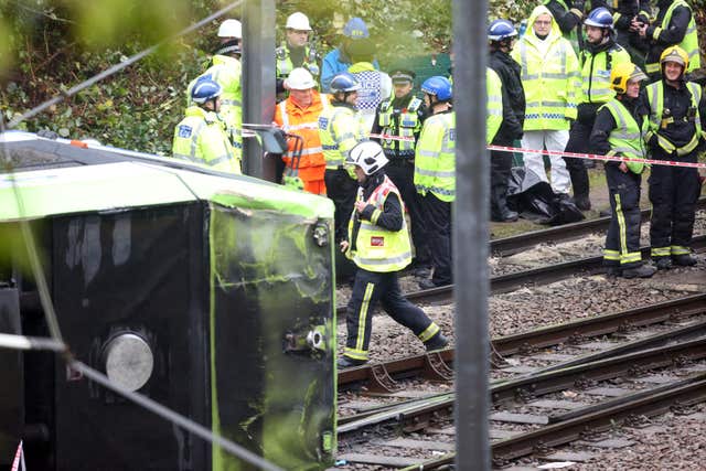 Tram accident scene