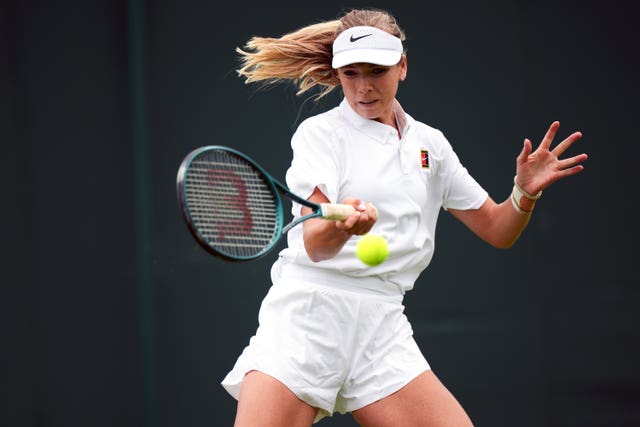 Katie Boulter during a practice session