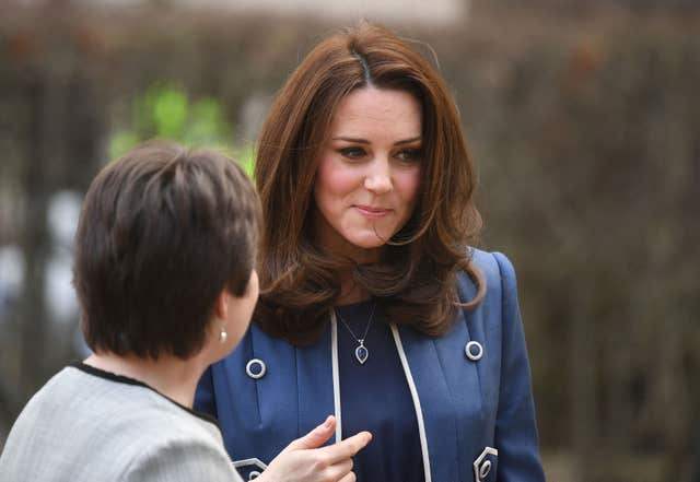 Kate, who is expecting her third child in April, arrives at the headquarters of RCOG (Victoria Jones/PA)