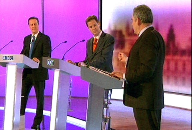 David Cameron, Nick Clegg and Gordon Brown