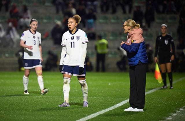 England manager Sarina Wiegman and Lauren James