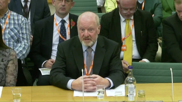 Sir Alan Bates speaking at Commons committee