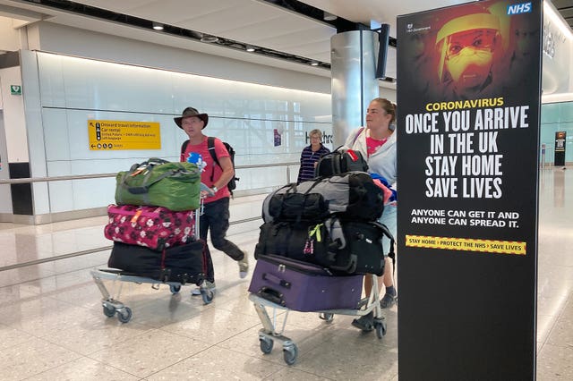 Passengers arriving at Heathrow