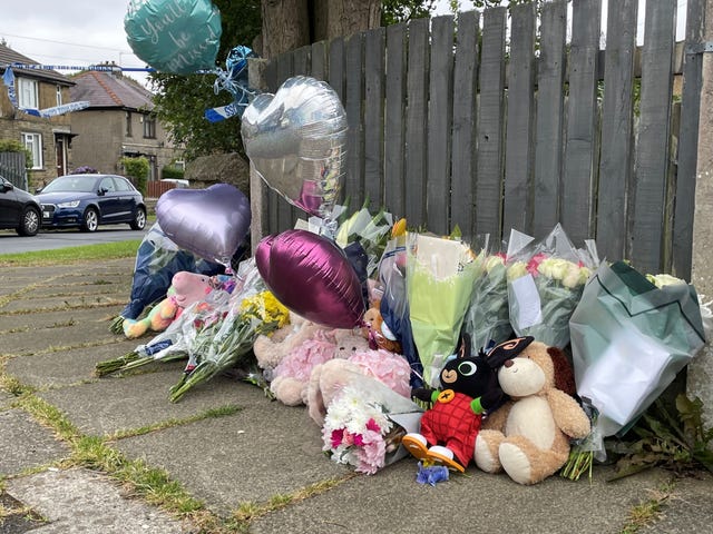 Flowers and tributes near the scene