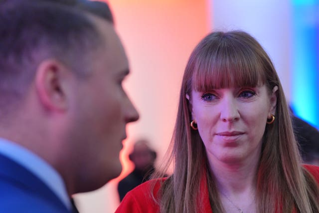Angela Rayner looking at Wes Streeting