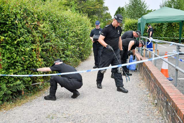 Police conduct searches of Queen Elizabeth Gardens in Salisbury