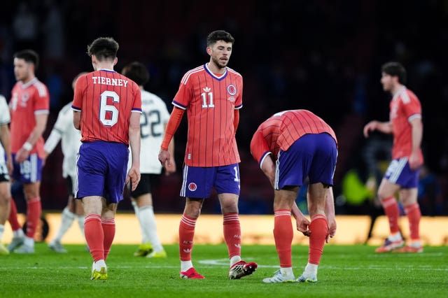 Scotland players react