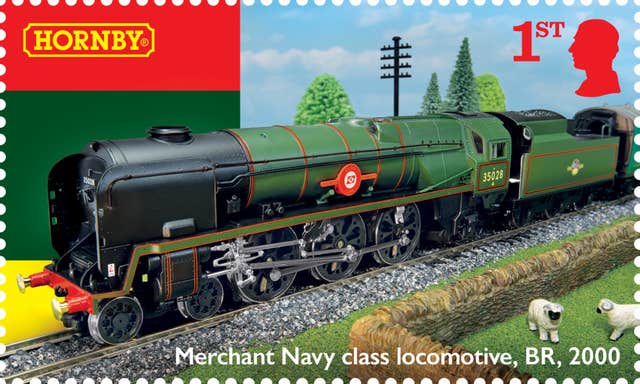 A model of the Merchant Navy class locomotive