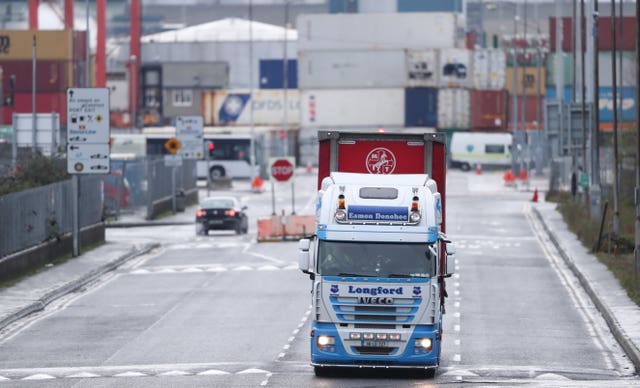 Trucks at Dublin port