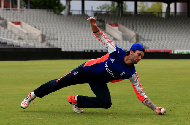 Reece Topley training with England back in 2015.