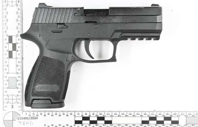 A gun found in the possession of Faisal Razzaq