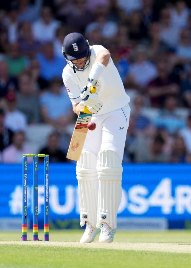 Joe Root lasted just two balls on the third morning before edging behind 