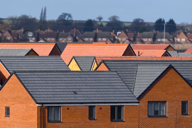 Newly constructed houses on a housing development near Kempston in Bedfordshire (Joe Giddens/PA)