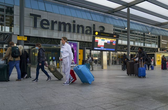 Heathrow passengers arrive