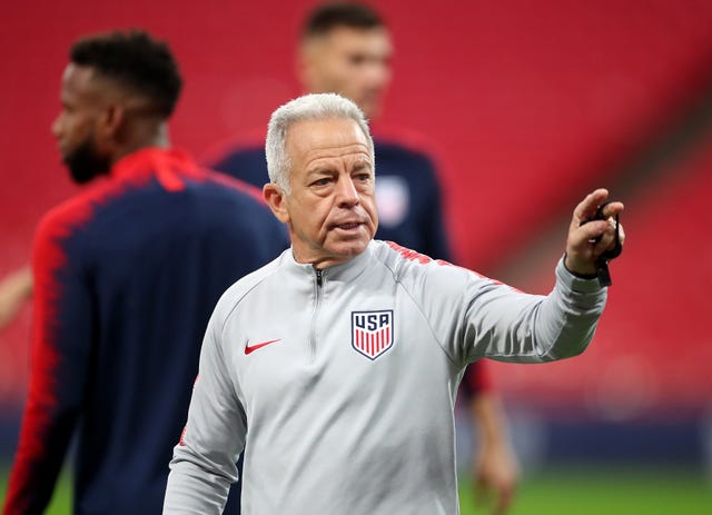 Dave Sarachan during a training session at Wembley ahead of the United States' meeting with England (Tim Goode/PA).