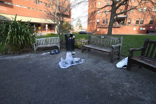 The device at the scene at St James’s Hospital in Leeds